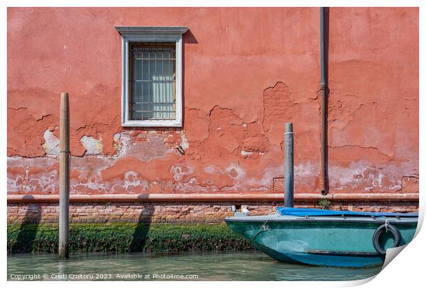 Boat in Venice. Print by Cristi Croitoru