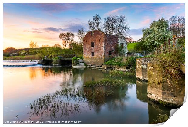 Reflections of an Abandoned Watermill Print by Jim Monk