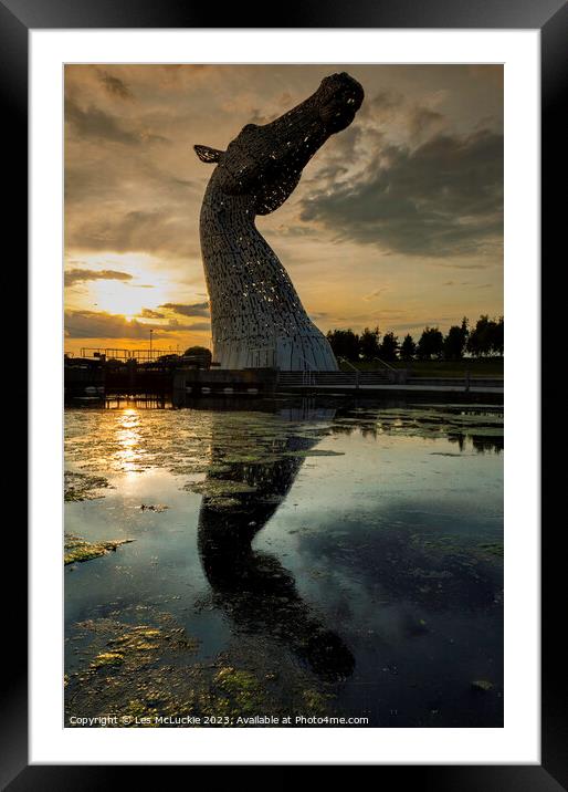 The Kelpies Framed Mounted Print by Les McLuckie