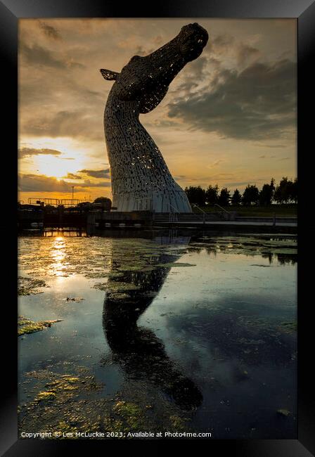 The Kelpies Framed Print by Les McLuckie