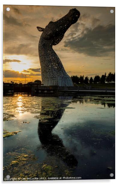 The Kelpies Acrylic by Les McLuckie