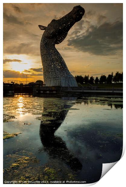The Kelpies Print by Les McLuckie