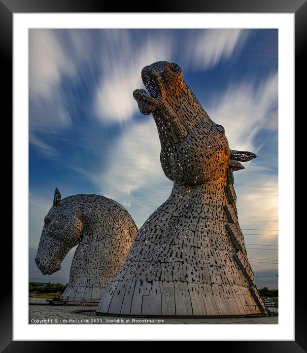 The Kelpies Attraction Framed Mounted Print by Les McLuckie
