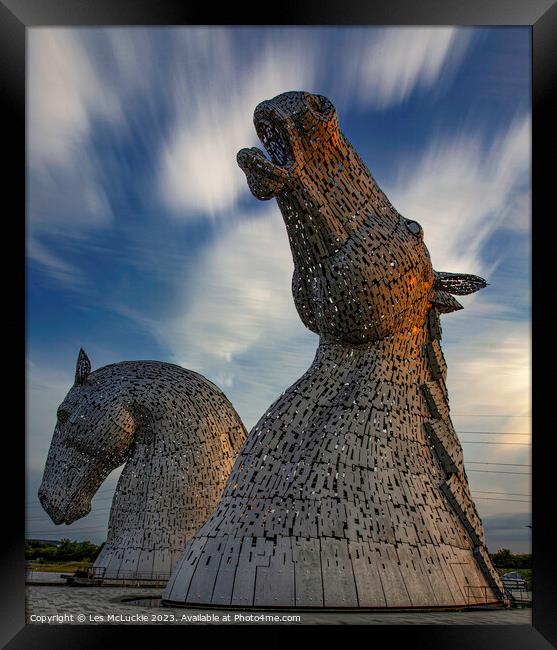 The Kelpies Attraction Framed Print by Les McLuckie