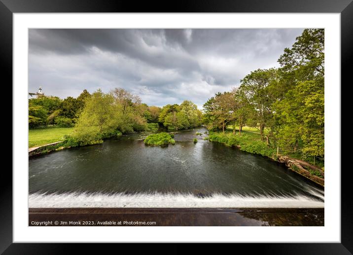 Blandford Weir, Dorset Framed Mounted Print by Jim Monk