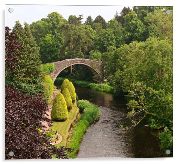 Brig o Doon and River Doon scene Acrylic by Allan Durward Photography