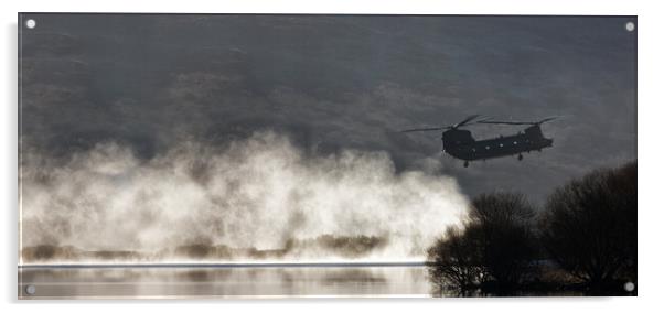 Chinook helicopter coming into land Acrylic by Rory Trappe