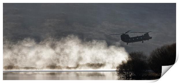Chinook helicopter coming into land Print by Rory Trappe