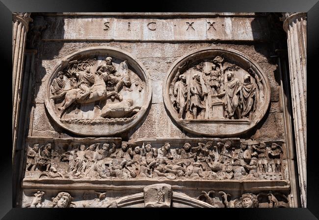 Arch of Constantine Ancient Reliefs Framed Print by Artur Bogacki