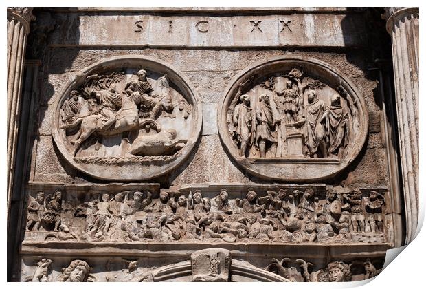 Arch of Constantine Ancient Reliefs Print by Artur Bogacki