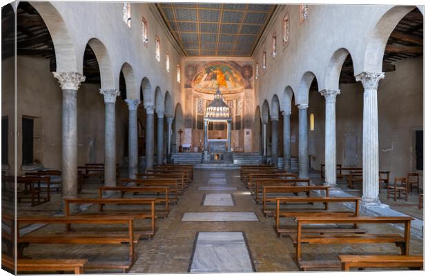 Basilica of San Giorgio in Velabro Interior Canvas Print by Artur Bogacki