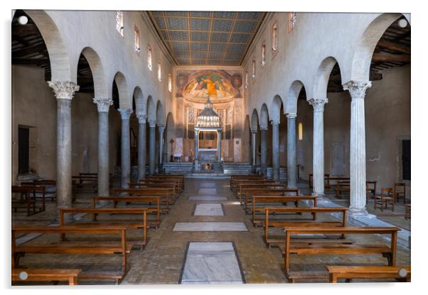 Basilica of San Giorgio in Velabro Interior Acrylic by Artur Bogacki
