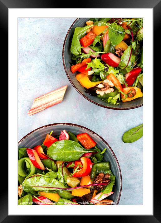 Fresh summer vegan salad Framed Mounted Print by Mykola Lunov Mykola