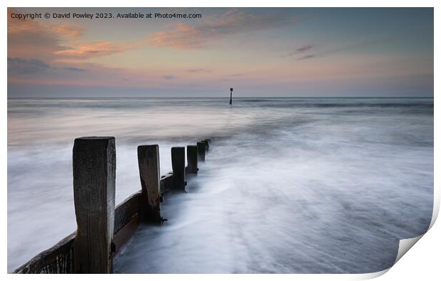 Pastel Sky Over Cromer Beach Print by David Powley