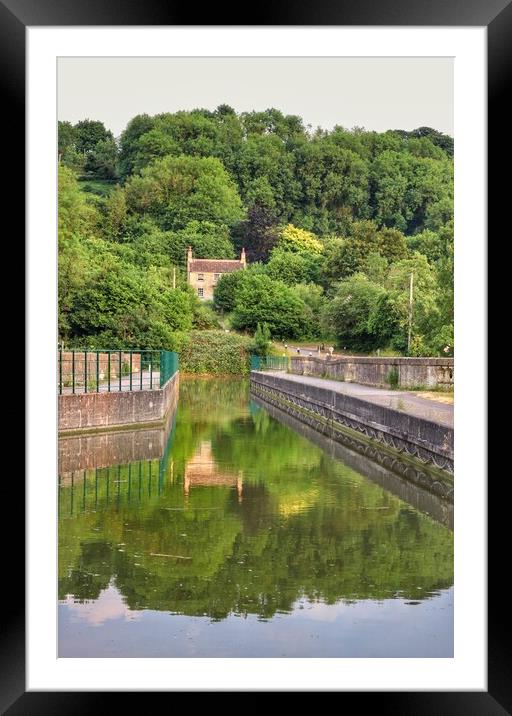 Avoncliff Aqueduct  in full reflections  Framed Mounted Print by Tony lopez