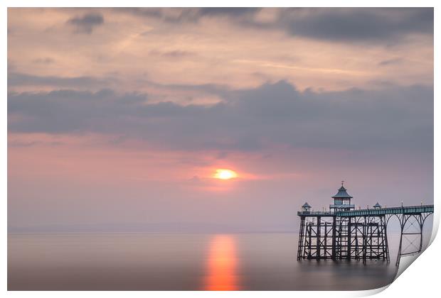 Clevedon Pier Sunset Print by Mark Jones
