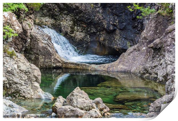 Reflections in the Fairy Pools Print by Keith Douglas