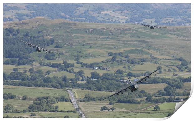Final flight of the RAF C130 J Hercules through th Print by Rory Trappe