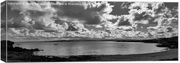 Moelfre Beach (Panoramic) Canvas Print by Derek Daniel