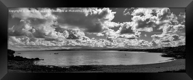 Moelfre Beach (Panoramic) Framed Print by Derek Daniel