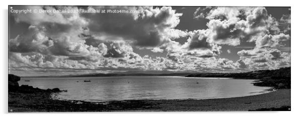Moelfre Beach (Panoramic) Acrylic by Derek Daniel