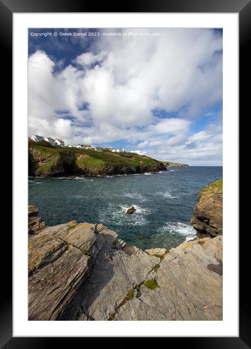 Looking over to Port Isaac from Port Gaverne Headl Framed Mounted Print by Derek Daniel