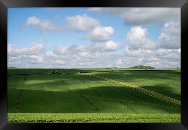 Wolds Light Framed Print by Richard Burdon