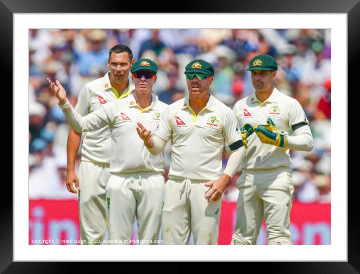 Australia Mens Cricket Team Framed Mounted Print by Mark Dunn