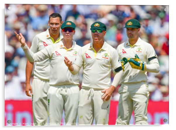 Australia Mens Cricket Team Acrylic by Mark Dunn
