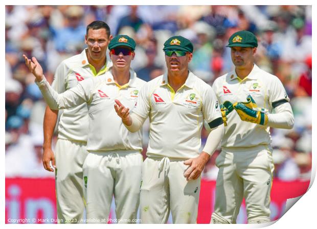 Australia Mens Cricket Team Print by Mark Dunn