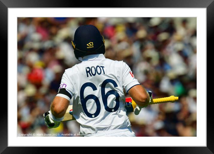 Joe Root -  England Cricketer Framed Mounted Print by Mark Dunn