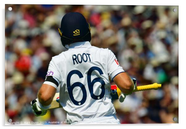 Joe Root -  England Cricketer Acrylic by Mark Dunn
