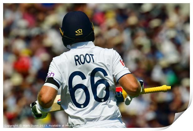 Joe Root -  England Cricketer Print by Mark Dunn