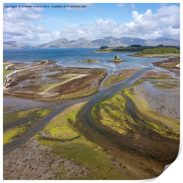 Castle Stalker elevated view Print by Graham Moore