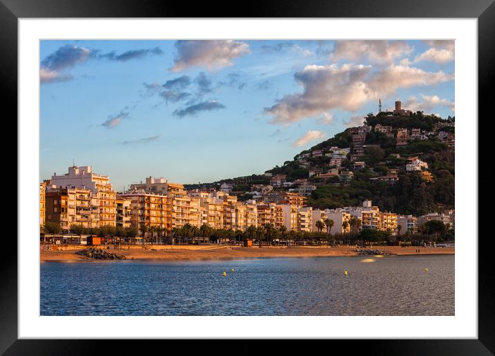 Blanes Town And Sea At Sunrise In Spain Framed Mounted Print by Artur Bogacki