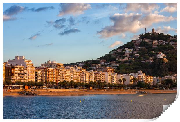 Blanes Town And Sea At Sunrise In Spain Print by Artur Bogacki