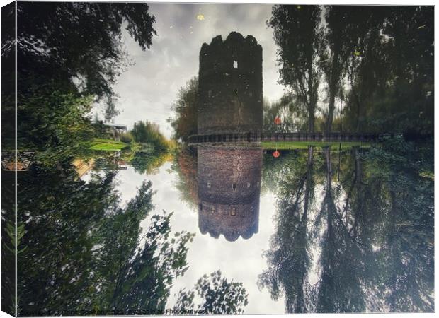 Castle Reflected in River Canvas Print by Chris Spalton