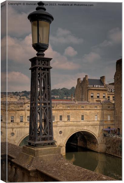 Pulteney Bridge Bath golden hour Canvas Print by Duncan Savidge