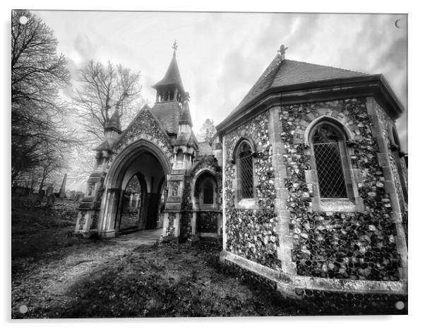 Rosary Cemetery Church, Norwich Acrylic by Chris Spalton