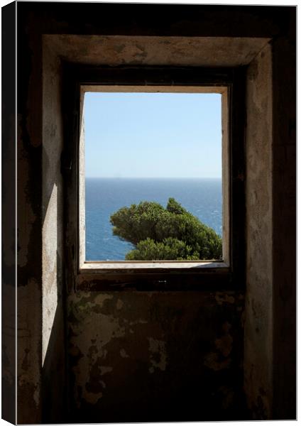 Portugal ocean view window  Canvas Print by Lensw0rld 