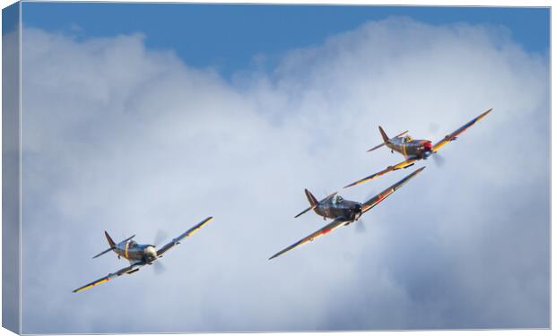 Spitfire's and Hurricane Formation Canvas Print by David Jeffery