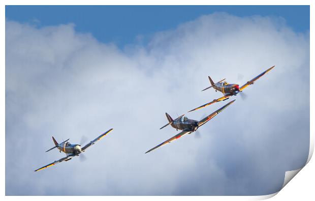 Spitfire's and Hurricane Formation Print by David Jeffery