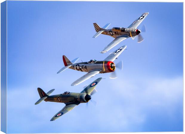 Fury, Thunderbolt and Mustang Canvas Print by David Jeffery