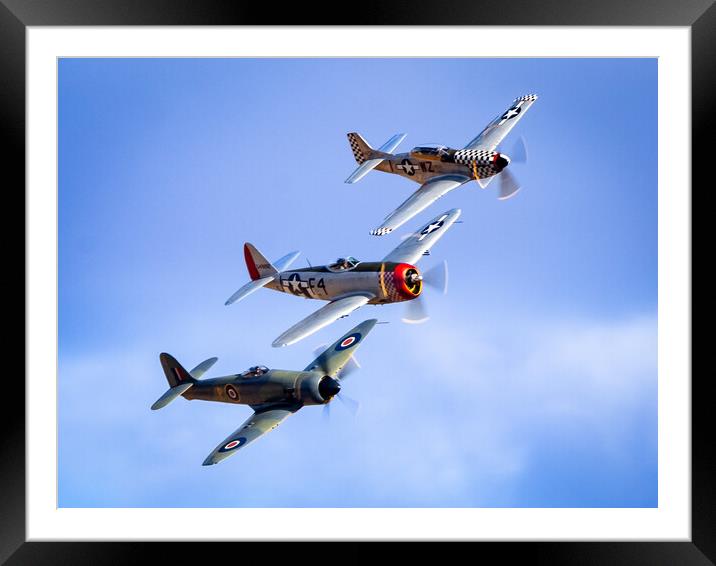 Fury, Thunderbolt and Mustang Framed Mounted Print by David Jeffery