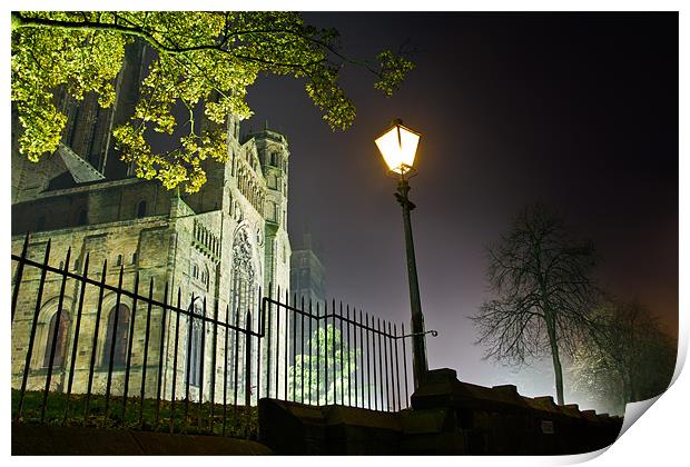 Durham Cathedral from Duncow lane Print by Kevin Tate