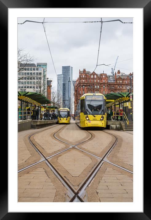 Trams in St Peters Square Framed Mounted Print by Jason Wells