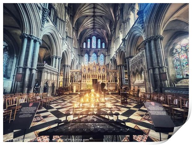 Interior of Ely Cathedral Print by Chris Spalton