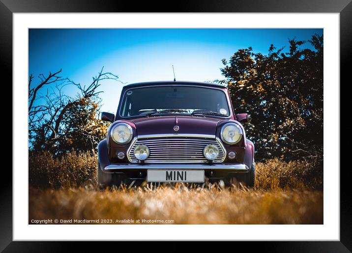 Classic Mini Cooper Framed Mounted Print by David Macdiarmid