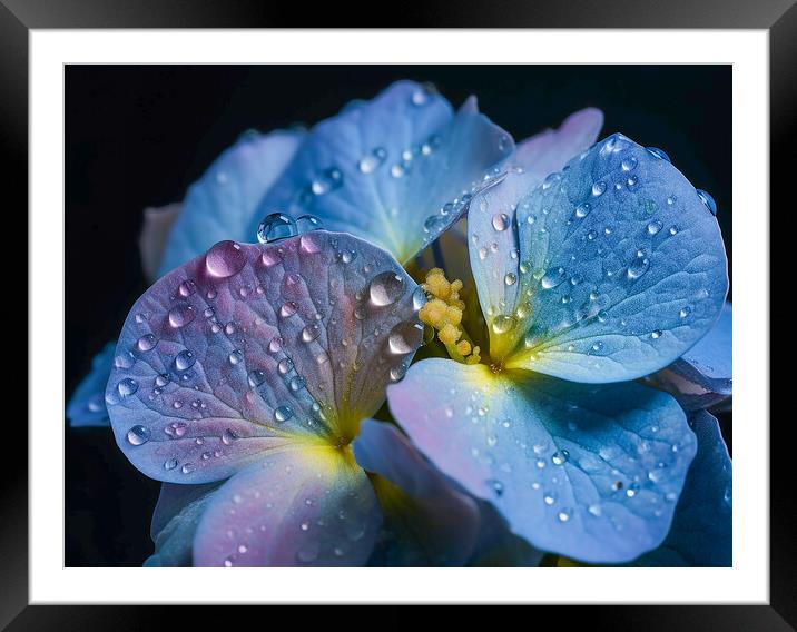 Hydrangea Close Up Framed Mounted Print by Steve Smith