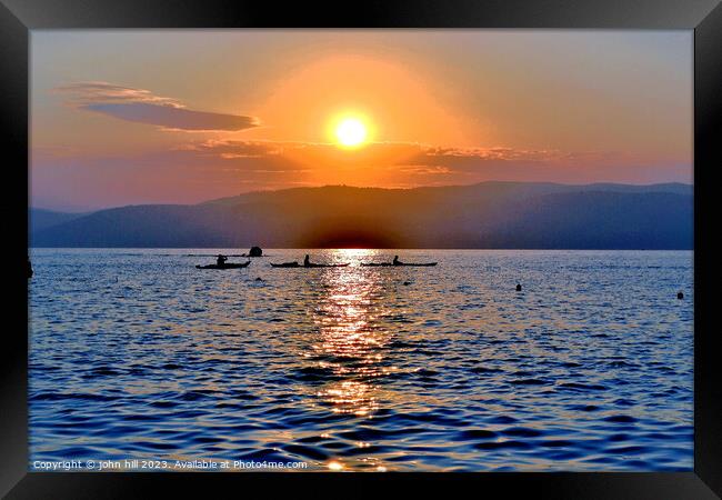 Relaxing Greek Sunset, Skiathos, Greece. Framed Print by john hill